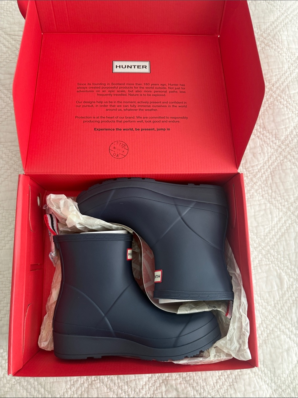 Hunter PLAY Short Rain Boots Valtameri Blue Short Rain Boot 7US 38EU Waterproof - Picture 4 of 12